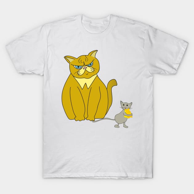 Cat and mouse T-Shirt by Alekvik